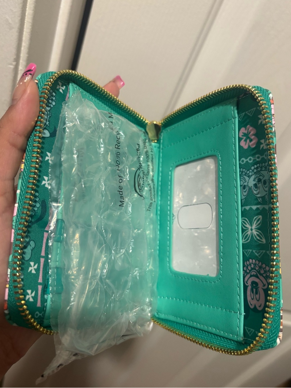Loungefly Teal Disney Tiki Character Zip Wallet - Picture 3 of 3